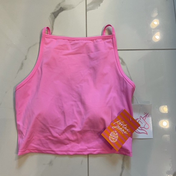 Poppin Pink High Neck Kortni Jeane Top - Picture 1 of 1